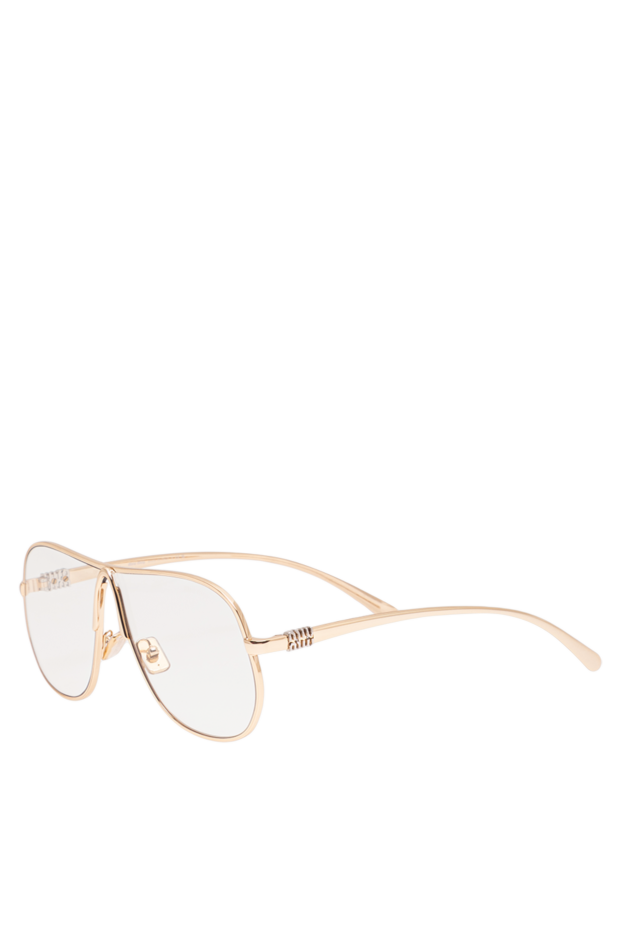 Miu Miu large aviator sunglasses with a solid gold frame and clear lenses 194841 - photo 3