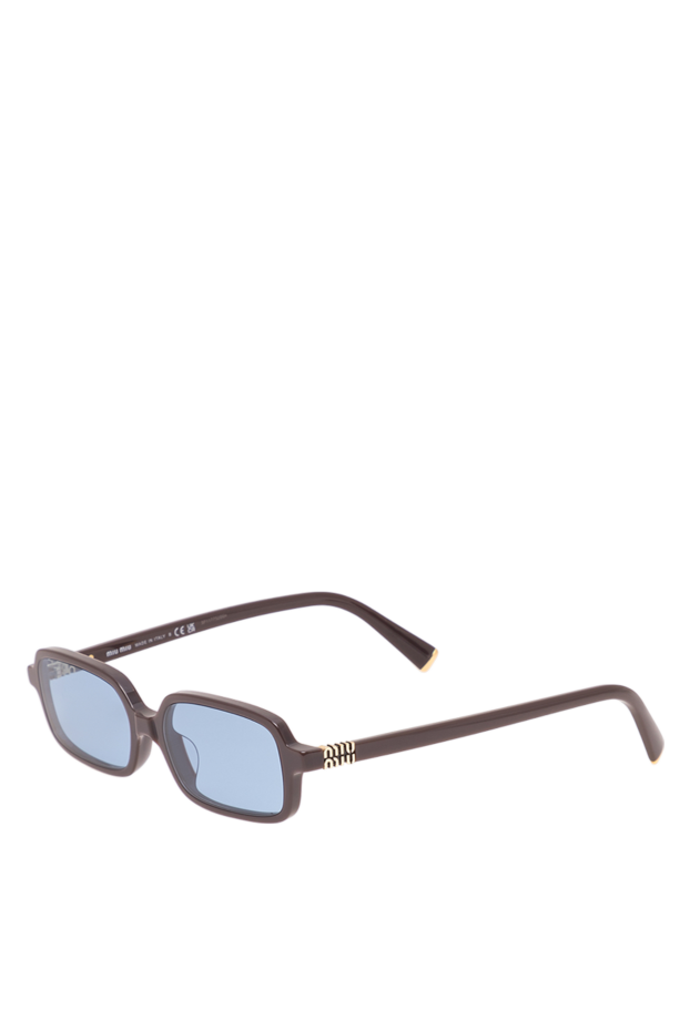 Miu Miu women's rectangular sunglasses with blue lenses and a corrugated logo 194845 - photo 3