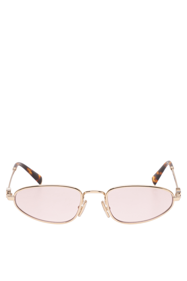 Miu Miu diamond-shaped glasses with a gold frame and soft pink lenses 194850 - photo 1
