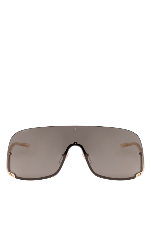 Gucci streamlined goggles with a gold frame and a solid gray screen 194893 - photo 1