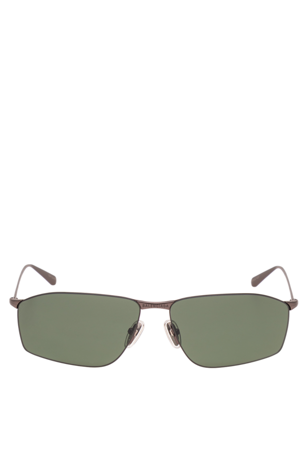 Balenciaga thin rectangular metal frame sunglasses with dark green lenses 194921 - photo 1