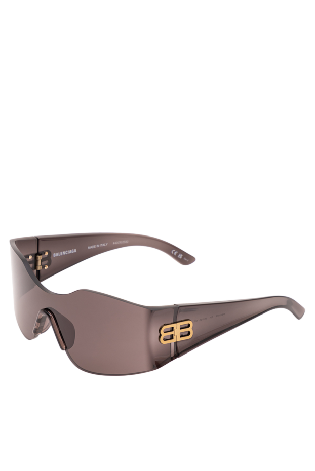 Balenciaga streamlined black frame mask sunglasses with gold monogram 194923 - photo 3