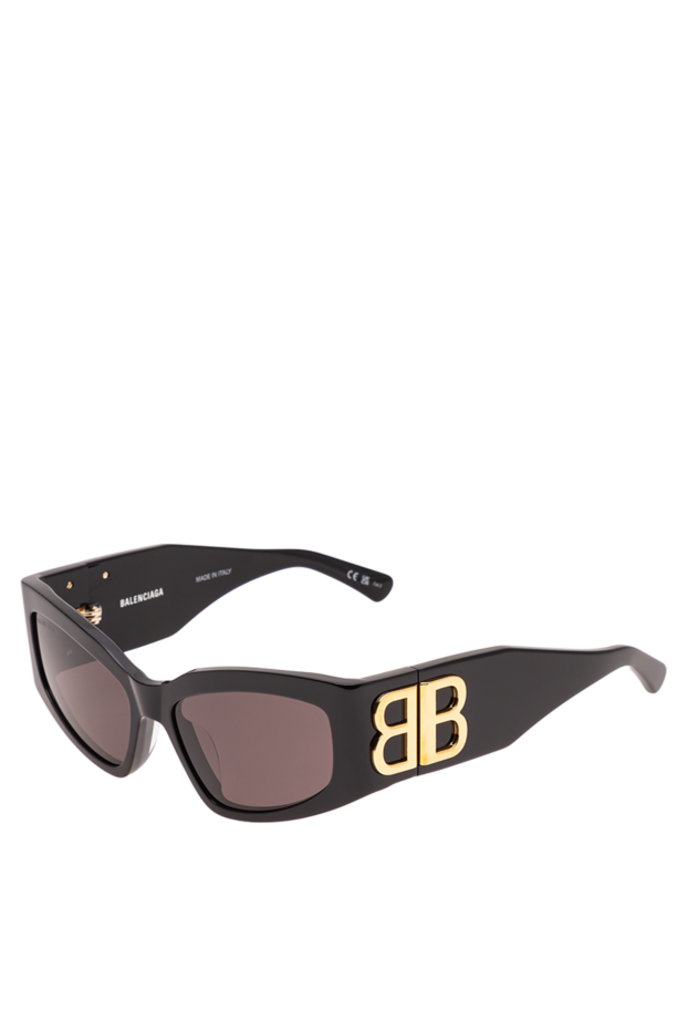 Balenciaga black sunglasses with chunky frames and a gold logo 194925 - photo 3