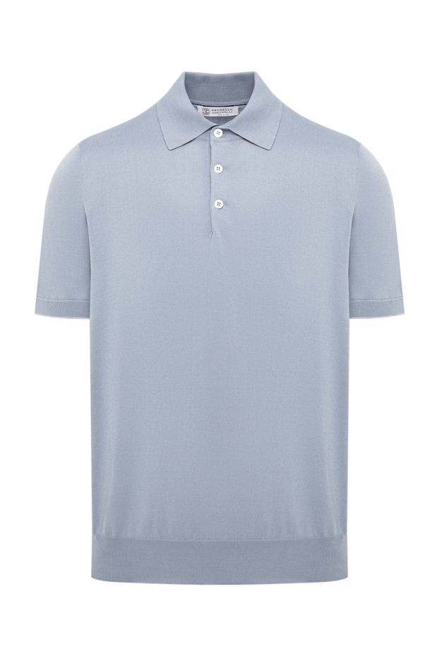 Brunello Cucinelli light blue short sleeve knit polo shirt 194962 - photo 1