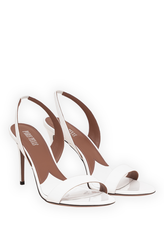 Paris Texas snow-white leather slingback sandals with a thin, chiseled stiletto heel 194967 - photo 3