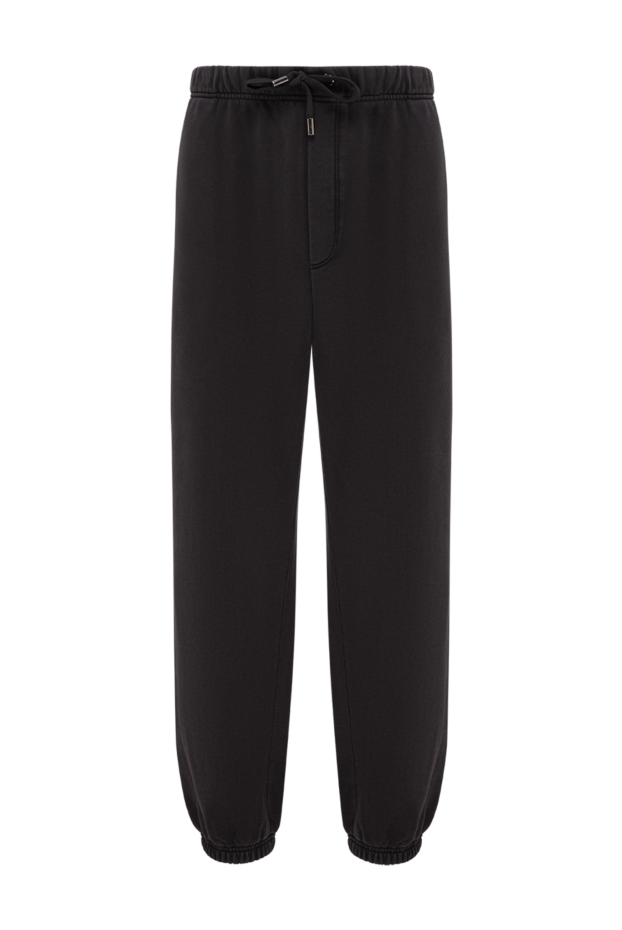 Dolce & Gabbana men's black cotton track pants with branded crest 195004 - photo 1