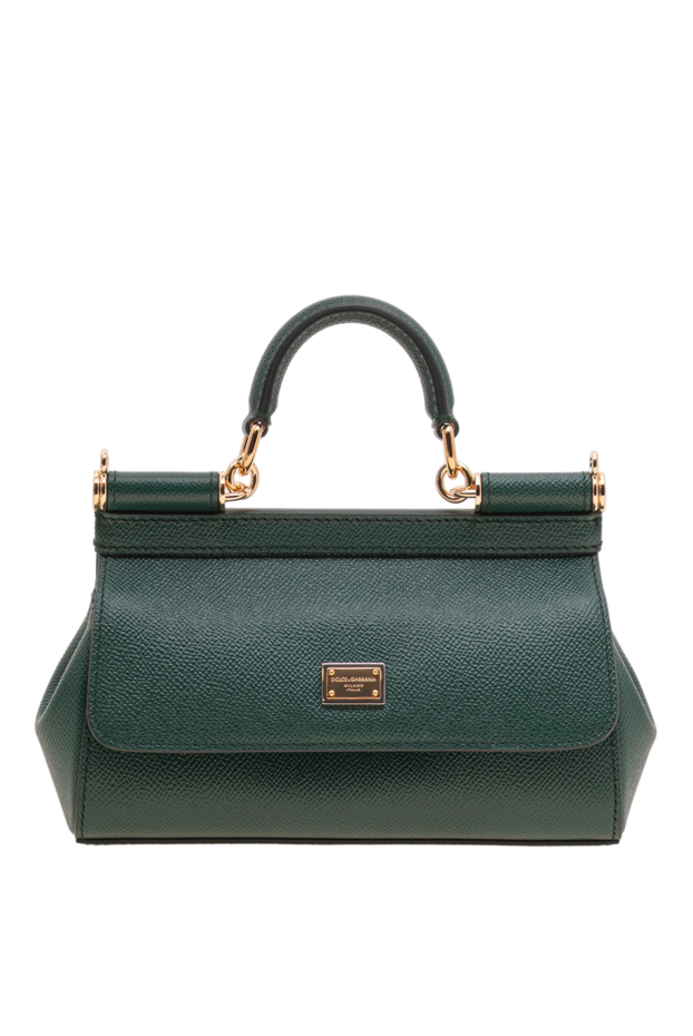 Dolce & Gabbana маленькая сумка sicily из телячьей кожи dauphine зеленого цвета 195019 - фото 1