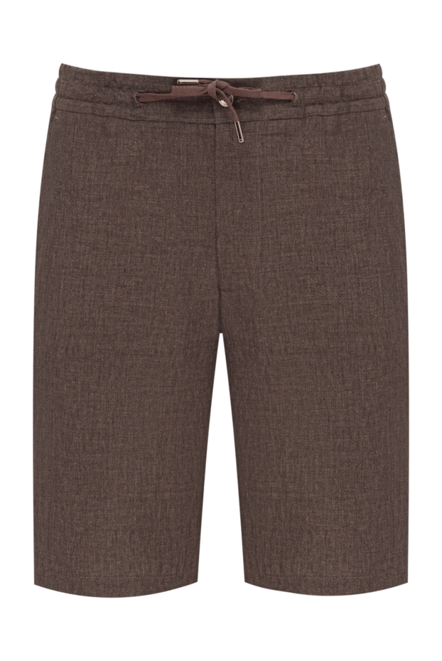 Cesare di Napoli men's brown melange shorts with adjustable drawstring 195037 - photo 1
