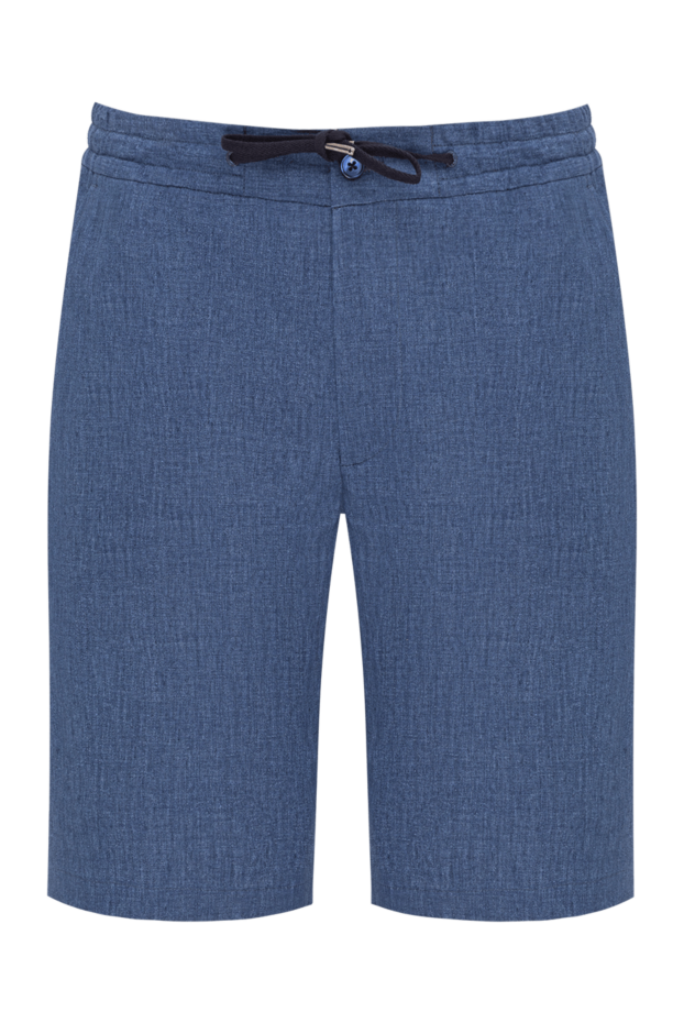 Cesare di Napoli men's blue melange shorts with adjustable drawstring 195038 - photo 1
