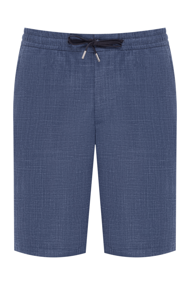 Cesare di Napoli men's blue bermuda shorts with a distinctive textured pattern 195041 - photo 1