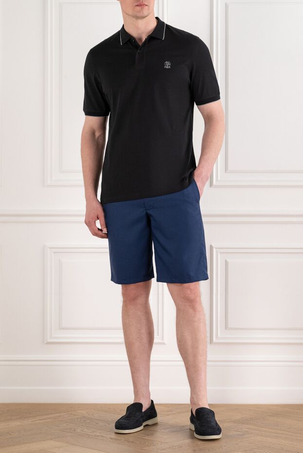 Cesare di Napoli men's blue bermuda shorts made of thin smooth fabric 195042 - photo 2