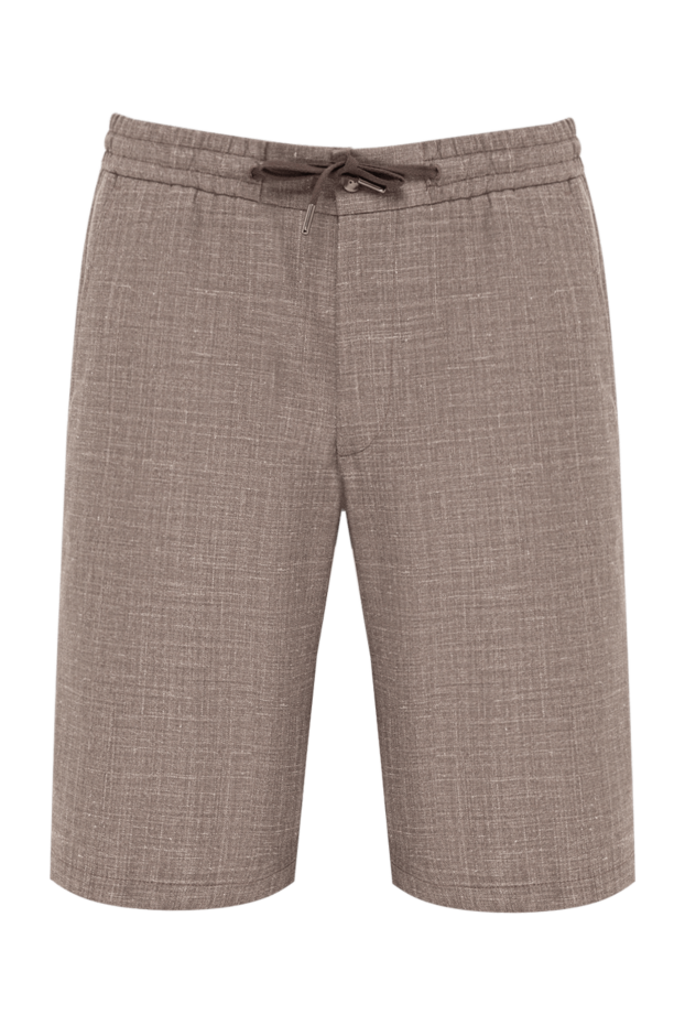Cesare di Napoli men's brown bermuda shorts with a melange texture 195043 - photo 1