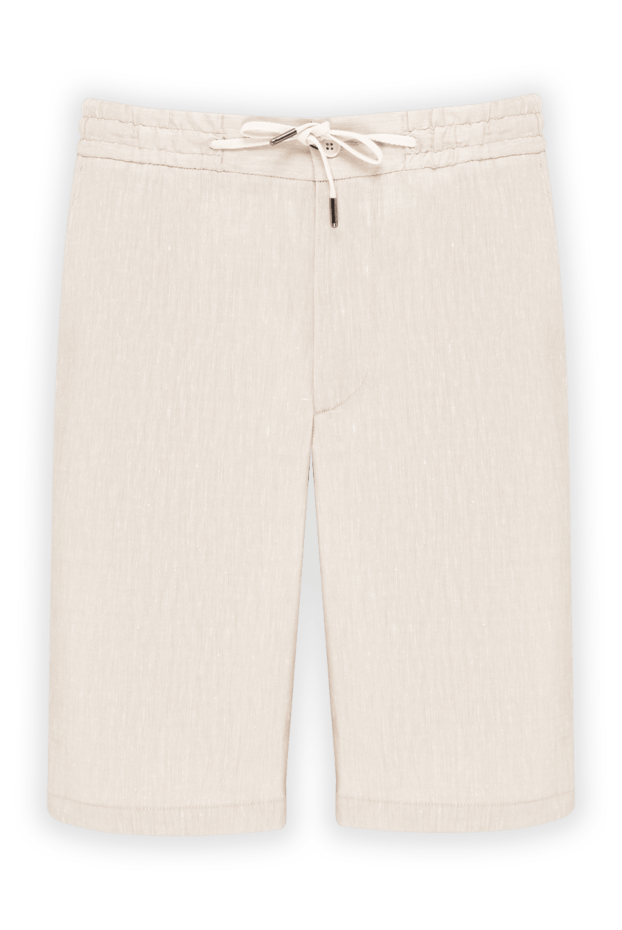 Cesare di Napoli men's linen bermuda shorts in a light sand shade 195053 - photo 1