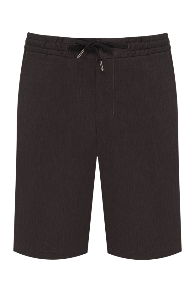 Cesare di Napoli men's textured summer bermuda shorts in deep black 195054 - photo 1