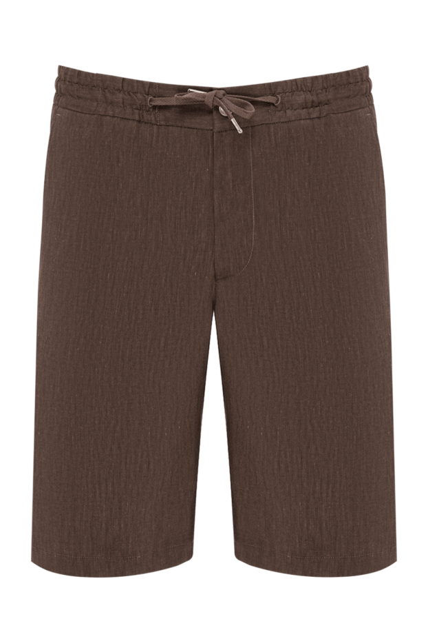 Cesare di Napoli men's coffee-colored bermuda shorts made of textured fabric 195055 - photo 1