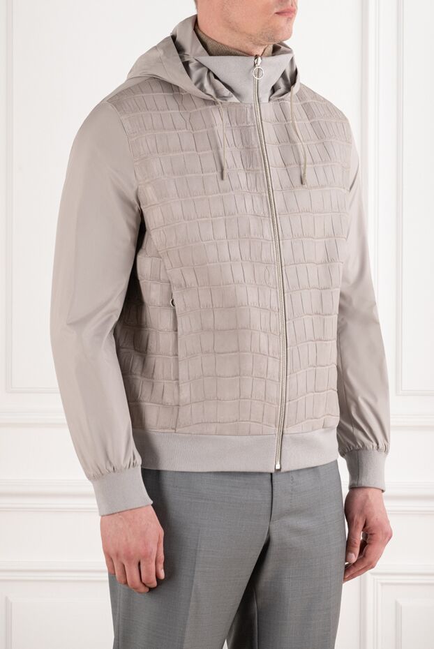 Seraphin combination bomber jacket with crocodile skin front panel 195065 - photo 3