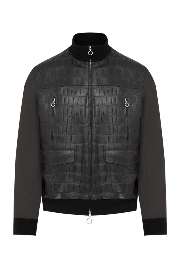 Seraphin men's black bomber jacket made of crocodile leather and textile 195066 - photo 1