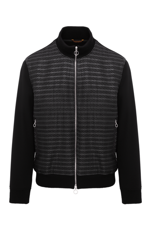 Seraphin black bomber jacket with woven leather panel 195068 - photo 1