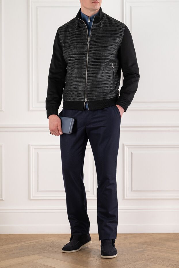 Seraphin black bomber jacket with woven leather panel 195068 - photo 2