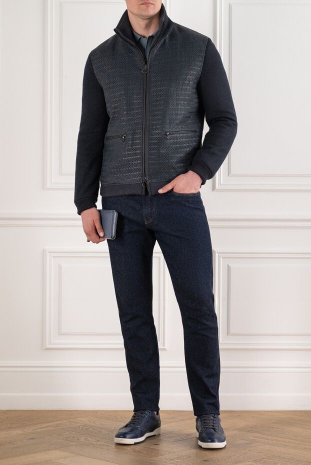 Seraphin a combination bomber jacket made of woven leather and ultra-soft cashmere 195072 - photo 2
