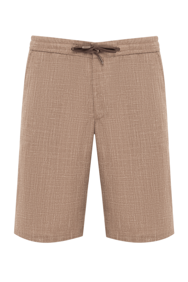 Cesare di Napoli men's textured summer bermuda shorts in light brown 195086 - photo 1