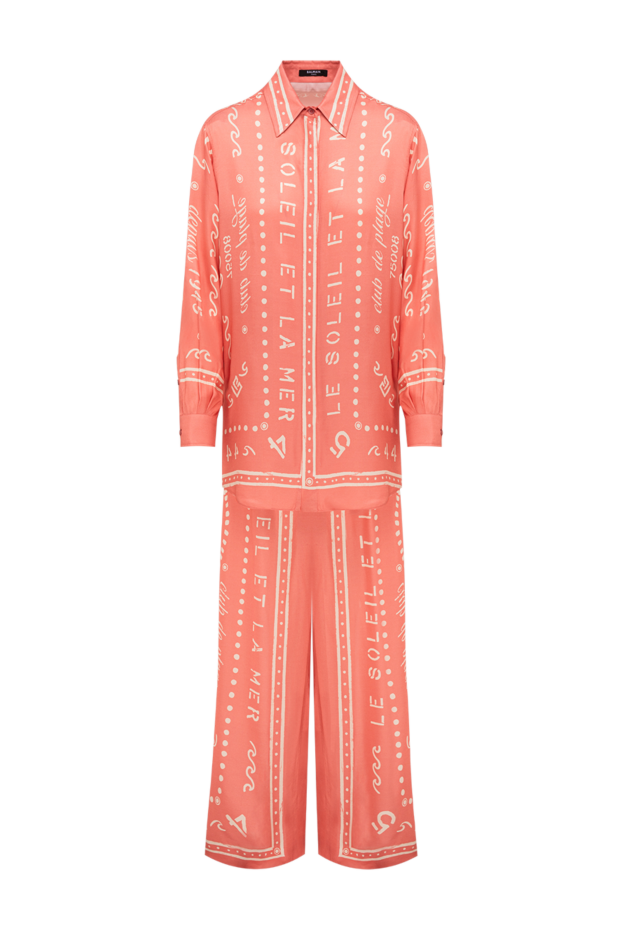 Balmain women's pajama-style suit in a delicate peach-pink shade 195119 - photo 1