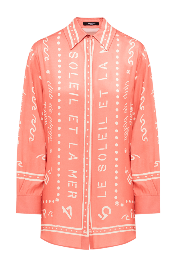 Balmain women's peach-colored blouse with print 195120 - photo 1