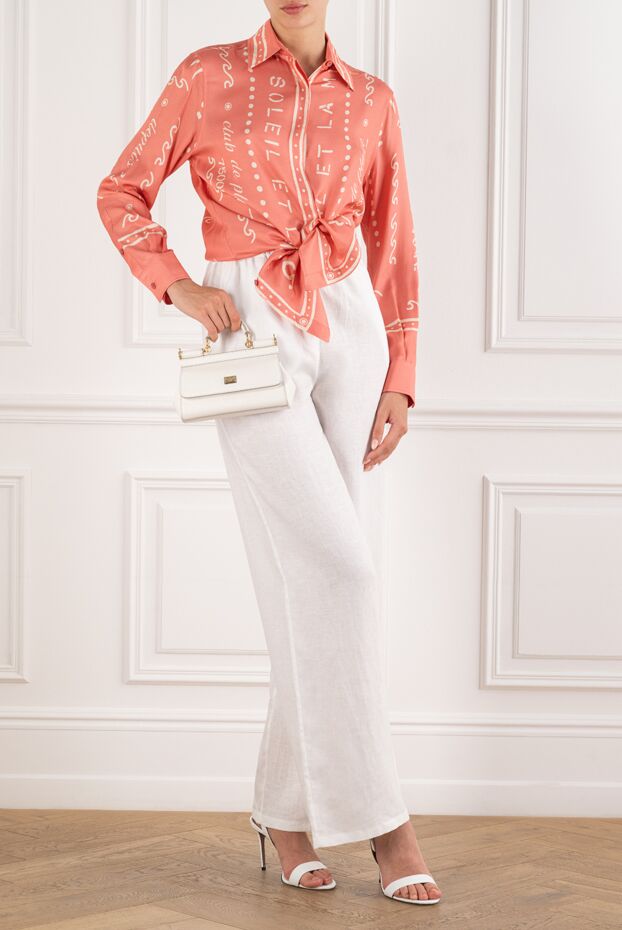 Balmain women's peach-colored blouse with print 195120 - photo 2