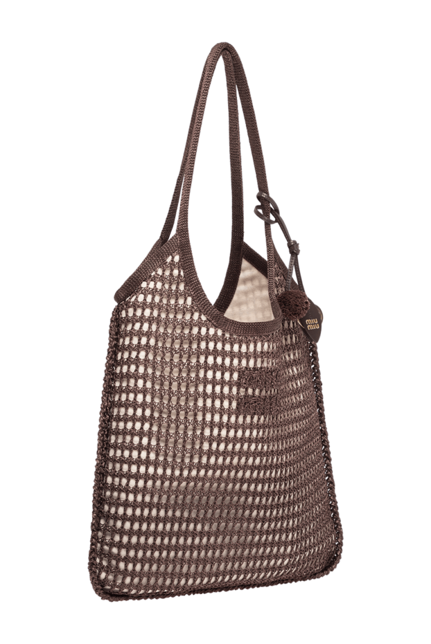 Miu Miu ivy crochet brown raffia bag 195124 - photo 3