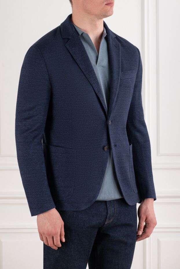 Loro Piana single-breasted blazer in blue linen and wool 195133 - photo 3