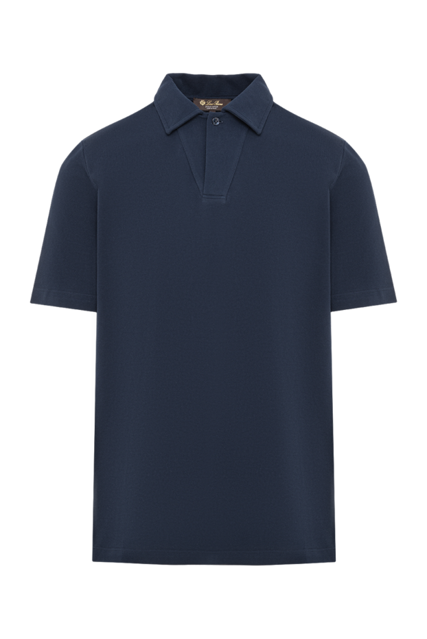 Loro Piana dark blue cotton polo shirt with a button placket 195134 - photo 1