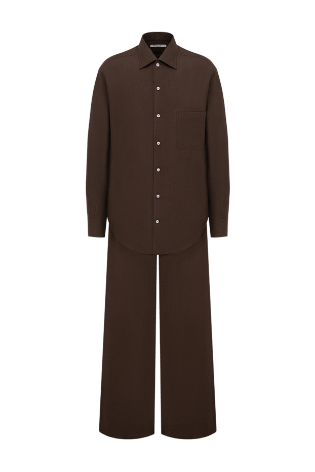 Loro Piana loose linen pantsuit in brown shade 195148 - photo 1