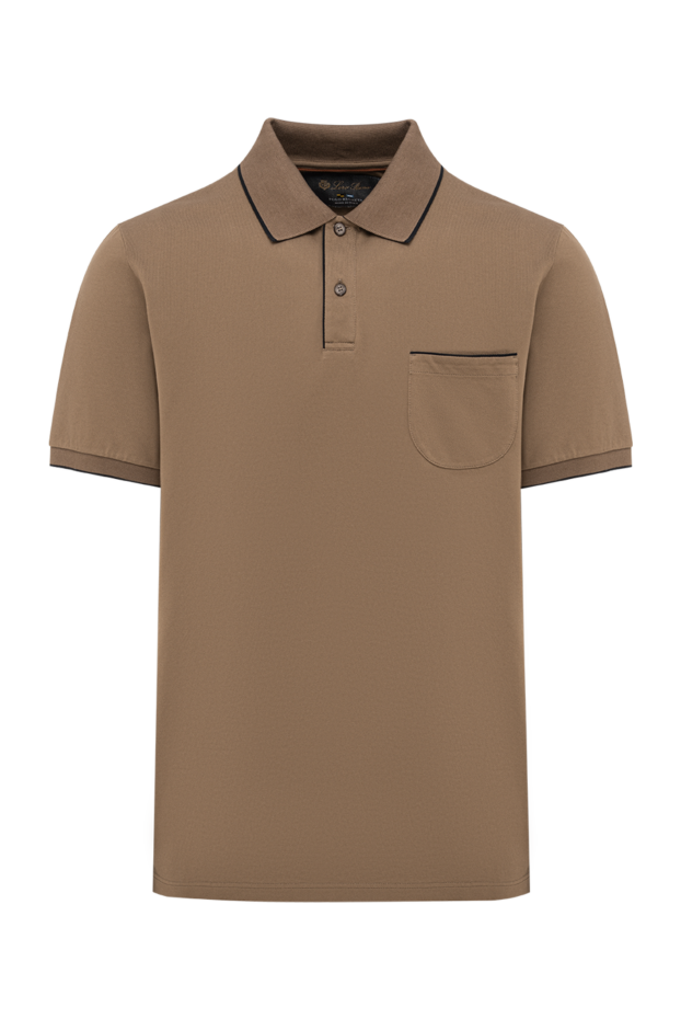 Loro Piana brown cotton polo shirt with pocket and contrast piping 195154 - photo 1