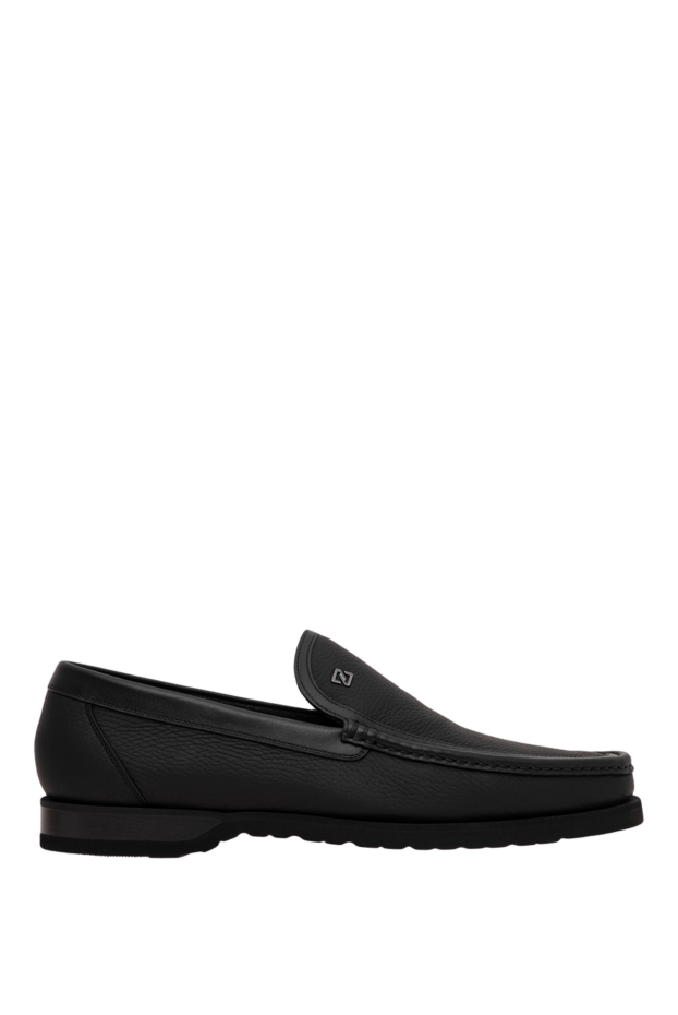 Zilli men's black grained leather loafers 195207 - photo 1