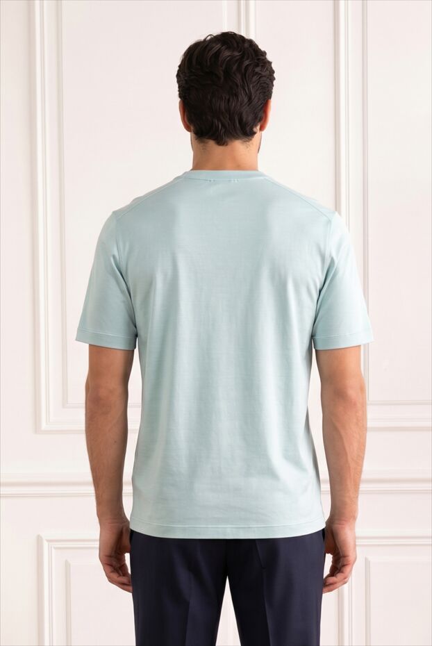 Zilli men's mint cotton t-shirt with abstract blue art print 195234 - photo 2