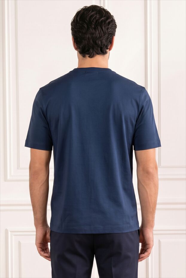 Zilli men's blue cotton t-shirt with 3d monogram embroidery 195235 - photo 2