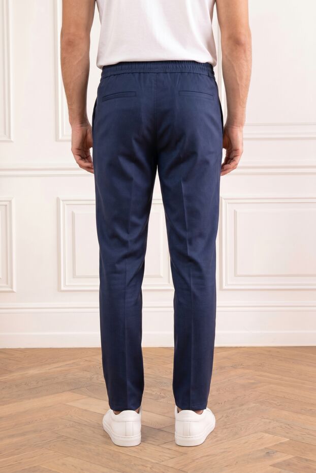 Zilli ерлерге арналған ашық көк жүннен жасалған классикалық баулы спорттық шалбар 195300 - фото 2