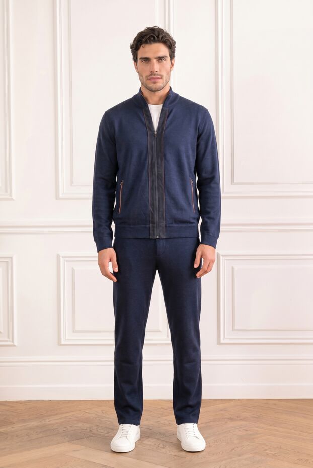Zilli dark blue tracksuit with leather trim 195337 - photo 1