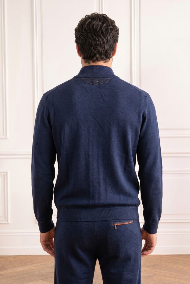 Zilli dark blue tracksuit with leather trim 195337 - photo 2