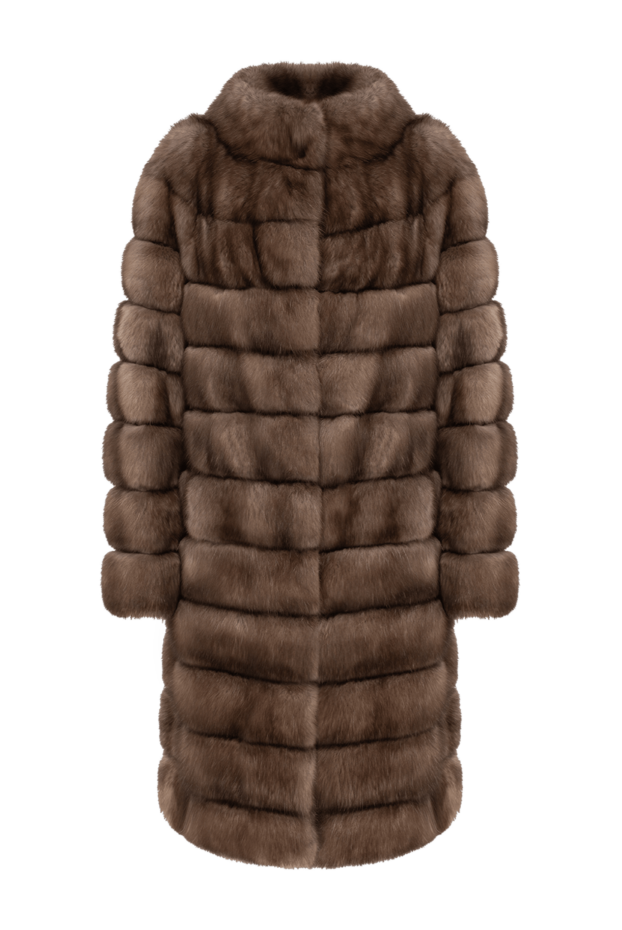 FG Furs solid barguzin sable midi coat with horizontal layout 195362 - photo 1