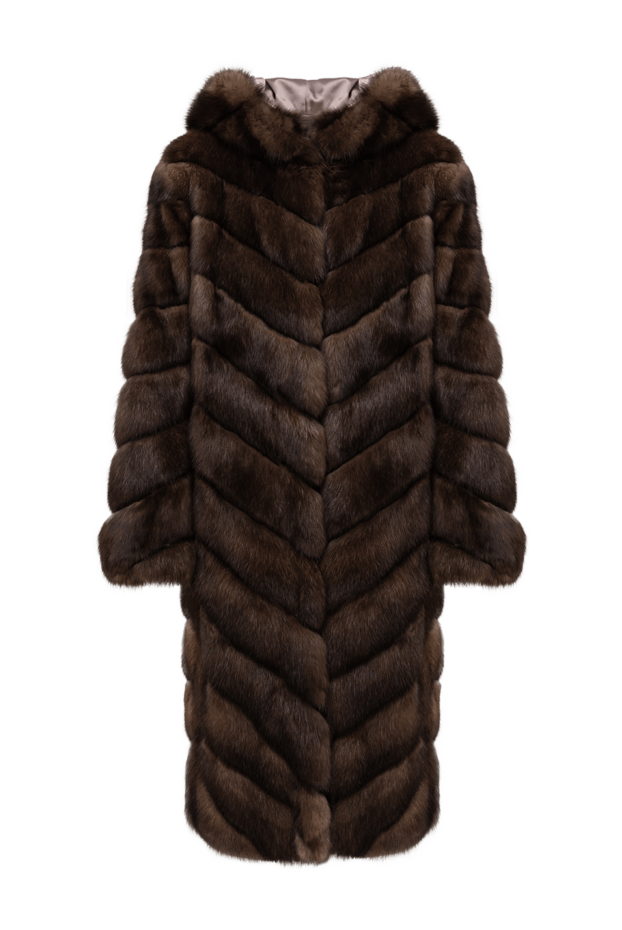 FG Furs sable fur coat with diagonal fur layout and a hood 195374 - photo 1