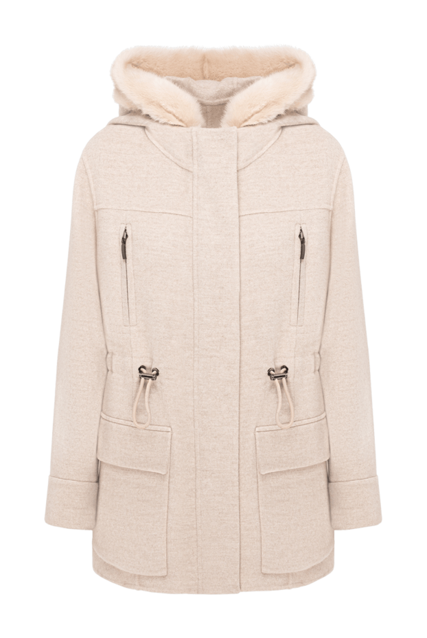 Fabio Gavazzi cashmere parka with fur trim on the hood and drawstring 195376 - photo 1