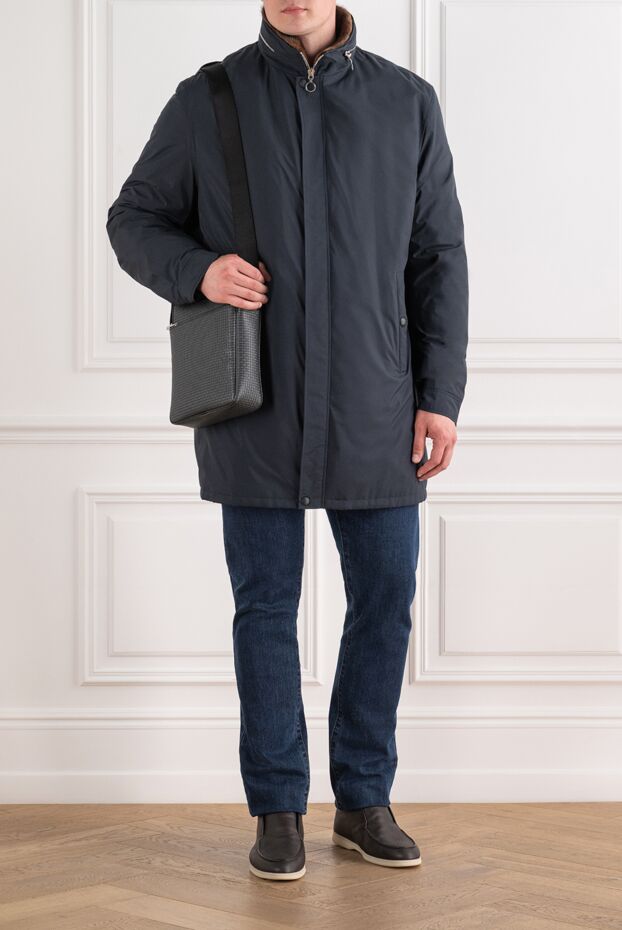 Seraphin men's nylon parka jacket lined with natural mink fur 195404 - photo 2