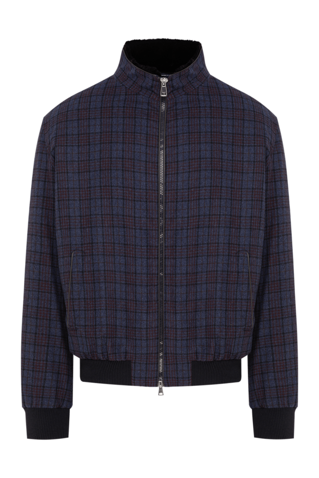 Tombolini men's premium wool and silk checkered fur-lined bomber jacket 195405 - photo 1