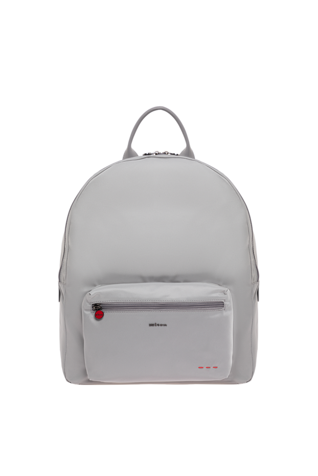 Kiton gray fabric backpack with leather handle and contrasting red stitching 195838 - photo 1
