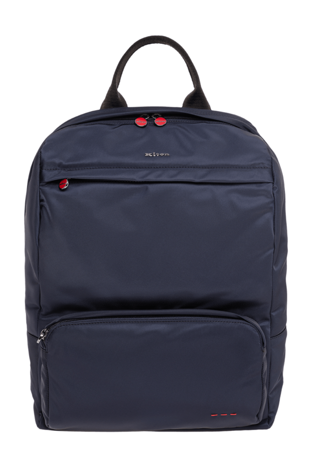 Kiton a dark blue textile backpack with a top textile handle and scarlet pullers 195841 - photo 1