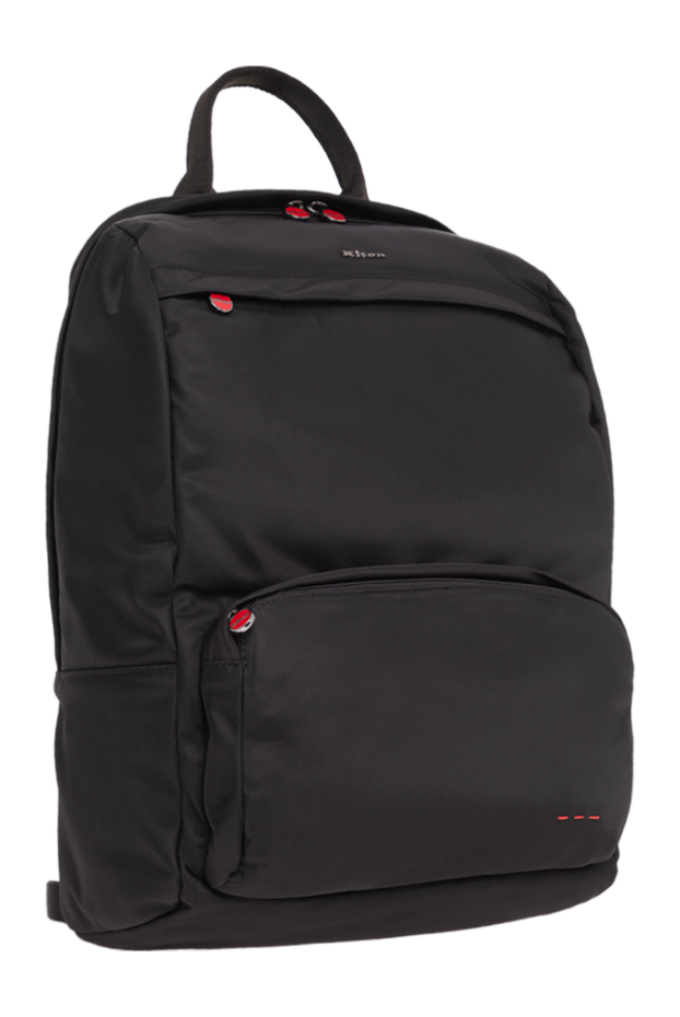 Kiton үстіңгі тоқыма тұтқасы және қызыл түсті тартпалары бар қара тоқыма рюкзак 195842 - фото 3