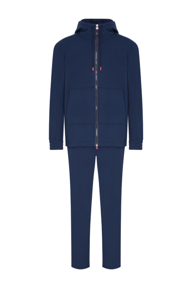 Men's knitted suit made of thick cotton in dark blue - photo 1