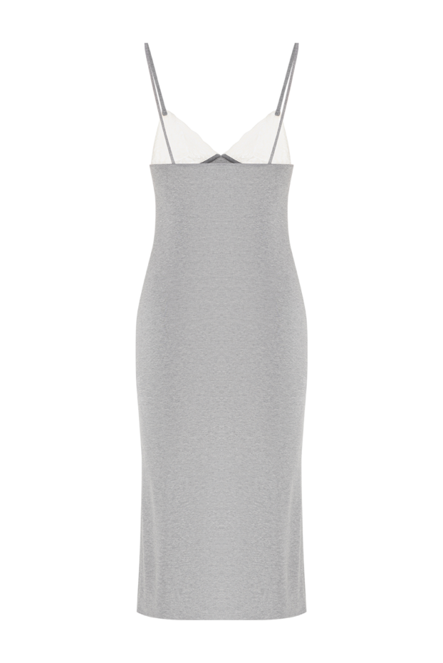 Miu Miu gray knit slip dress with lace bodice and patch 195882 - photo 2