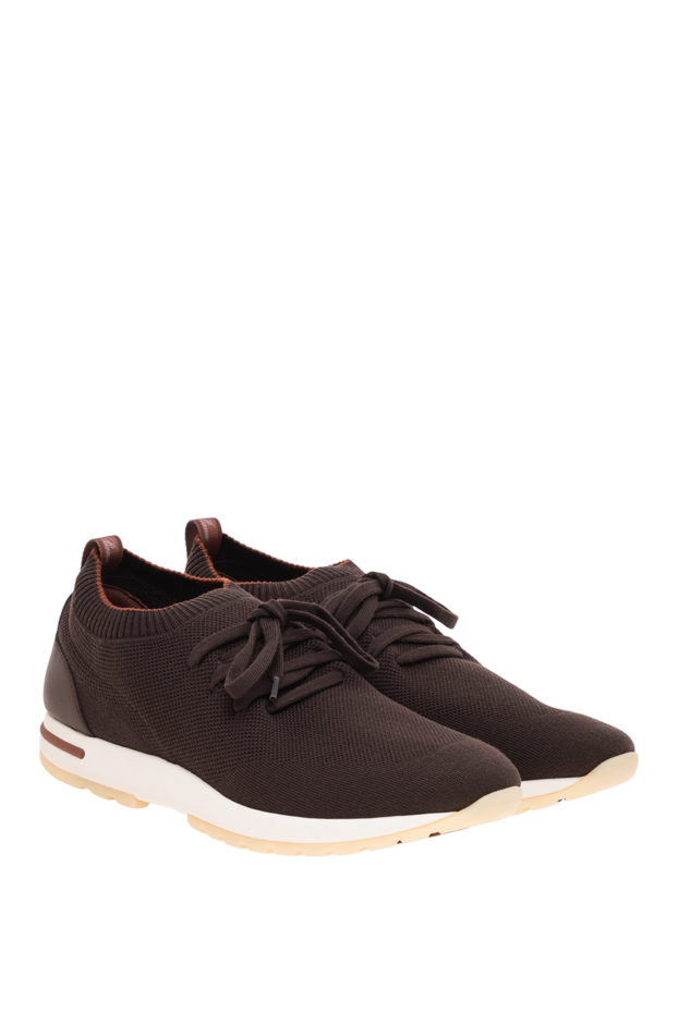 Loro Piana brown 360 lp flexy walk sneakers made of double-layer knit wool 195892 - photo 3